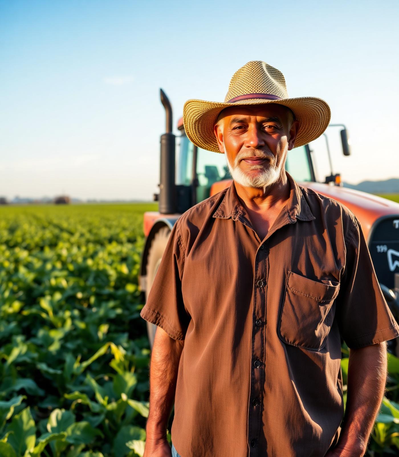 Produtor rural na lavoura
